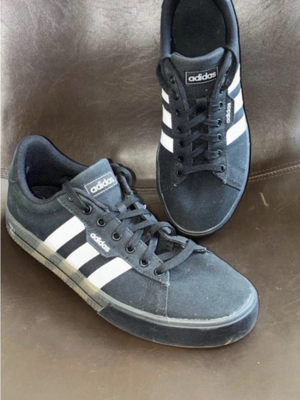 adidas Black Sneakers with White Three-Stripes